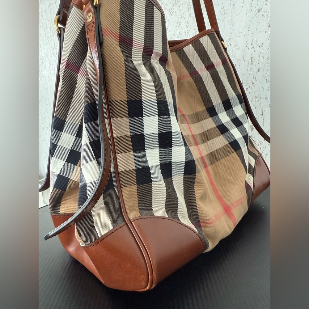 Burberry Tan and Brown Checkered Shoulder Bag - Picture 4 of 12